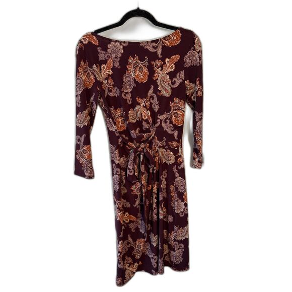 Ann Taylor Purple Patterned Long Sleeve Dress - Picture 1 of 4